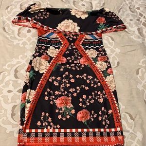 Multicolored off the shoulder dress